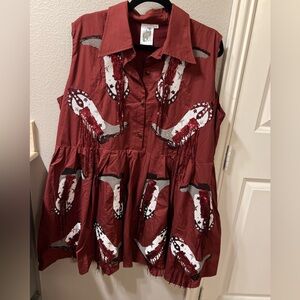 Queen of sparkles Maroon & Grey Fringe Boot Dress size XL. NWOT (Never worn)